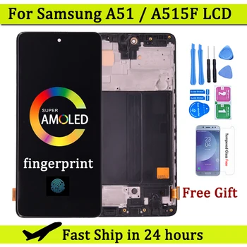 Super AMOLED Displej Pro Samsung Galaxy A51 LCD A515 A515F/DS A515FD A515 LCD Displej Dotykové Obrazovky Výměna A515F Displej