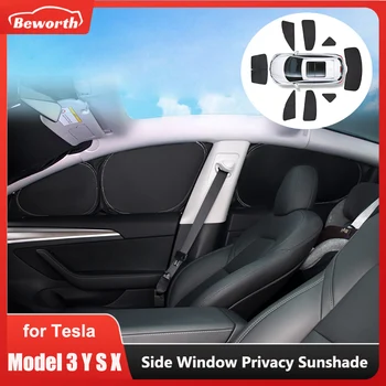 Soukromí Vlastní-Fit sluneční clona pro Tesla Model 3 Y Y X 2022 Auto Boční Okno Sluneční Odstín střešní okno Slepý Stínování Přední Zadní Sklo