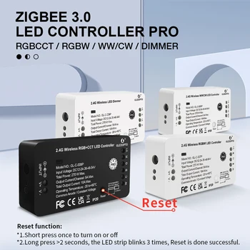 GLEDOPTO Zigbee 3.0 LED Strip Controller tlačítko Reset RGB+CCT Pro Práci s Tuya Inteligentní Život SmartThings Aplikace Hlas RF Dálkový Spínač
