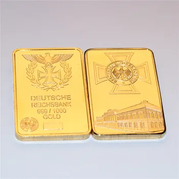 Deutsche Reichsbank Železný Kříž německého Orla Replika 999/1000 Zlata 1 OZ Bar Kolekce Dárek