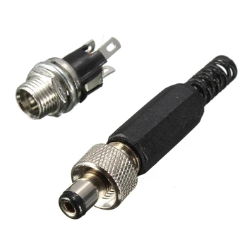 2.1 mm x 5.5 mm Šroub Zajišťovací DC Napájecí Konektor Samice Plug & Metal Montáž na Panel Socket Locable Secure Standard Plug Socket