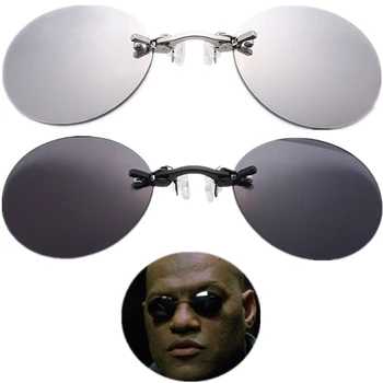 Matrix Morpheus Cosplay Brýle Klip Na Nos Brýle Kulaté Brýle Bez Obrouček, Sluneční Brýle Pro Dospělé Unisex Příslušenství Prop