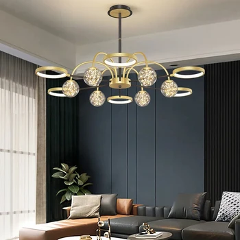 Moderní Lustr Lampa Gold Obývací Pokoj Minimalistický Světlo Luxusní Domácí Ložnice Světlo Atmosférický Kreativní Lampy