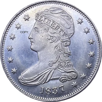 Spojené Státy 1837 50 Centů Limitován Busta Půl Dolaru Cupronickel Pozlacené Stříbrné Mince Kopie