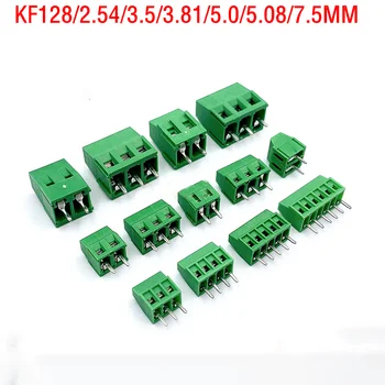 10Pcs Šroub terminálu typ PCB KF128-2.54/3.5/3.81/5.0/5.08/7.5 mm PCB Mini Šroubové svorkovnice pro Wires2 p3p mědi