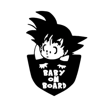 Roztomilý Kreslený Baby na Palubě Goku Auto Obtisk Nálepka Cool Okno Vinylové Nálepky Vtipné Samolepky Rodinné Třídy Bezpečnosti Podepsat,10 cm*14cm