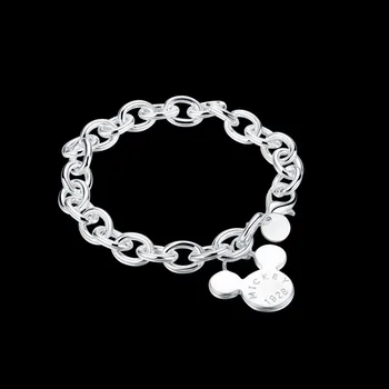 Módní Šperky pro ženy Stříbrné barvy řetěz náramek Mickey Klasický šarm, styl, krásný dárek k narozeninám kvalitní globální horké