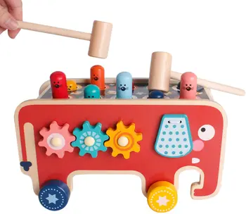 Montessori Hračky pro Batolata Klepání a Bušení Hračky Dřevěné Vzdělávací Učení, Dítě, Vývoj Hry, Děti, Hračka Kladivo