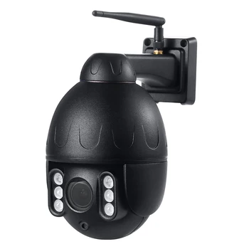 Černý Exteriér, Ulice Bezdrátové Dome IP Kamera 5MP Wi-fi Video Kamera s Mikrofonem Reproduktor Audio Mluvit 128 G Kartu