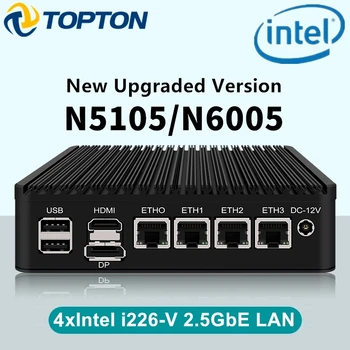 4 Intel i226-V 2.5 Gb LAN pasivním chlazením Mini PC N6005 N5105 2*NVMe TPM2.0 Přepínač Soft VPN typu směrovač Směrovač Server ESXI Robustní Firewall Appliance