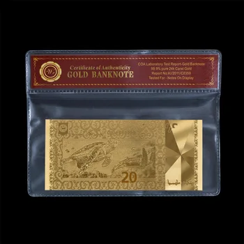WR Malajsie Dolar 20 Ringgit Zlata, Fólie, Bankovky, s Coa Rám Falešné Peníze Účet Unikátní Pamětní Dárky pro Muže