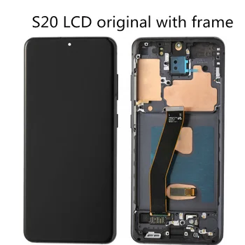 Originální Rám LCD Obrazovky s Dot Line nebo Vypálit Displej pro Samsung Galaxy S20 4G SM-G980 G980F/DS 5G SM-G981LCD Dotykový Displej