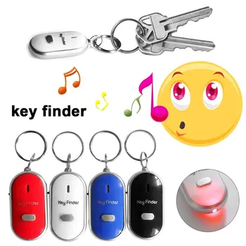 LED Key Finder Pískat Blikající Pípání Ovládání Alarm Anti-Lost Key Finder Lokátor Tracker s Key Ring