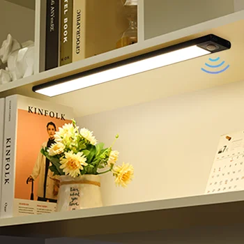 Ultra-tenké LED Světlo Kabinet Osvětlení PIR Senzor Pohybu led USB Nabíjecí Černé Hliníkové Kuchyňské Linky, Světla, Osvětlení, LED