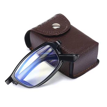 Přenosné Kovové Skládací Brýle na Čtení Muži Ultralight Obchodní Presbyopie Brýle Brýle S Náhodnými Pouzdro +1.0+4.0
