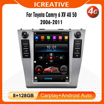 GPS Navigace Pro Toyota Camry 6 XV 40 50 2006-2011 Android 4G Apple Carplay 2 Din Tesla Auto Rádio Multimediální Přehrávač, Stereo