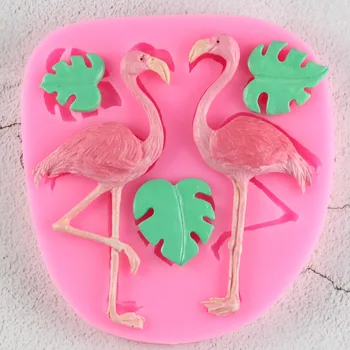 Flamingo Tropické Listy Pták silikonové Formy Želva List Fondant Formy Dort Zdobení Nástroje, Želé Bonbóny Čokolády Gumpaste Formy