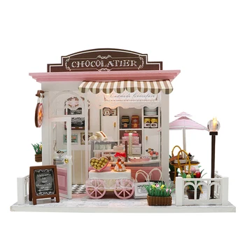 DIY Doll House Miniaturní Domeček pro panenky s Nábytkem Dřevěný Dům Miniaturas Hračky pro Děti Nový Rok, Vánoční Dárek
