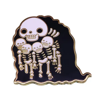 Halloween Kostra, Lebka, Duch Brož Kolíky Smaltované Kovové Odznaky Odznak Na Klopě Brože Bundy Džíny Módní Šperky Příslušenství