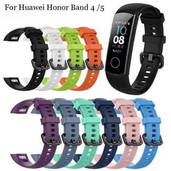 Měkké Silikonové sportovní módní Hodinky Popruh Pro Huawei Honor Band 4 /5 Inteligentní Příslušenství Náramek Popruh Na Počest Kapely 4/5 Náramek