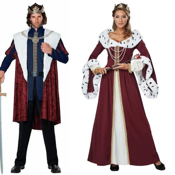Středověkého Evropského Císaře, Krále, Královny, Kostým, Halloween, Maškarní Cosplay Uniformy