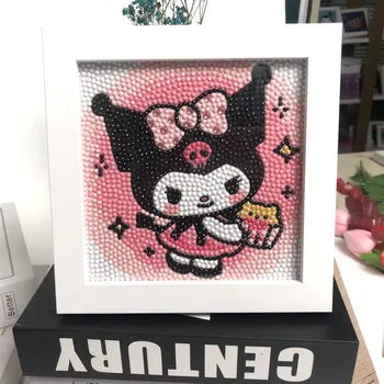 Hello Kitty, Kuromi Diamond Malování Kit Kreslený 5D DIY Kolo Mozaika Výšivky dětský Pokoj Dekor ruční práce Hračky Dárek