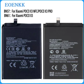 BN57 BN61 Baterie Pro Xiaomi Pocophone Poco X3 Pro X3 NFC PocoX3 Původní Kapacita Mobilní Telefon Baterie Bateria