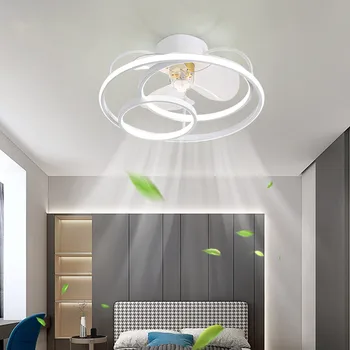 Moderní Inteligentní LED Stropní Ventilátor Lampa APLIKACE a Dálkové Ovládání Nastavitelná Rychlost Stmívatelné stropní ventilátor s svítidla pro ložnice