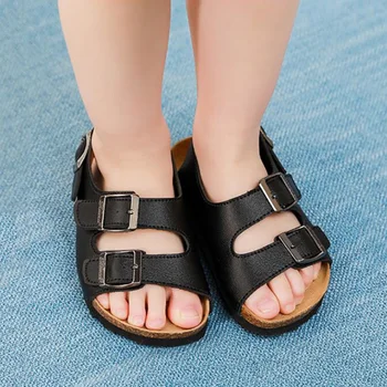 Nové sandály dětské obuvi pro dívky chlapci sandály dětské plážové sandály děti byty boty letní non-slip korkové sandály soft sole