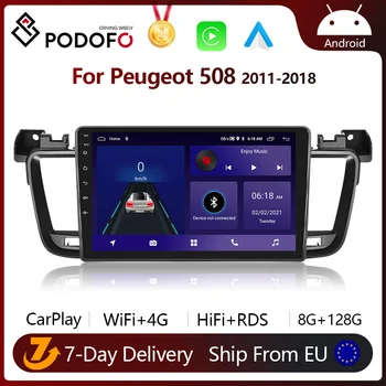 Podofo CarPlay Pro Peugeot 508 2011-2018 Android Multimediální Přehrávač 2din autorádio hlavní Jednotka GPS Navigace DSP Stereo AutoRadio