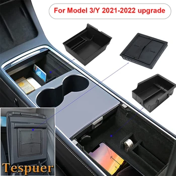 ABS Středové Konzole Organizátor Zásobník pro Tesla Model 3 2021 2022 Poslední Interiéru Vozu Příslušenství Pro Tesla Model Y Úložný Box