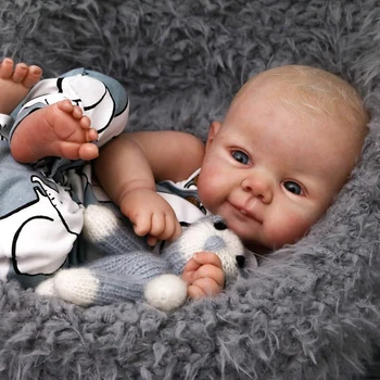 19inch Již Skončil Malované Reborn Panenku Díly Roztomilé Dítě 3D Obraz s Viditelné Žíly Látkové Tělo Zahrnuty
