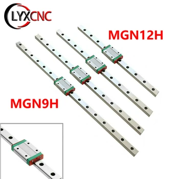MGN9 MGN12 MGN15 Miniaturní Lineární Železniční Slide 100~1000mm MGN Lineární vedení +MGN9H MGN12H MGN15H Přepravu Blok Pro CNC 3D Tiskárny