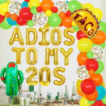 Mexická Fiesta 30. Narozeniny, Party Dekorace Adios 20 Balón Věnec Sada pro Taco Třeba Třicet Narozeninové Party Dodávky