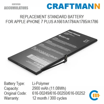 Craftmann Baterie 2900mAh pro APPLE iPHONE 7 PLUS A1661/A1784/A1785/A1786 (616-00249/616-00250/616-00252/616-00253)