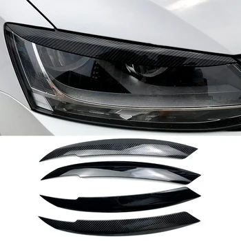 Pro Volkswagen Jetta MK6 přední Světlomety Obočí, oční Víčka Samolepky ABS Kryt Obložení Příslušenství Auto Styling