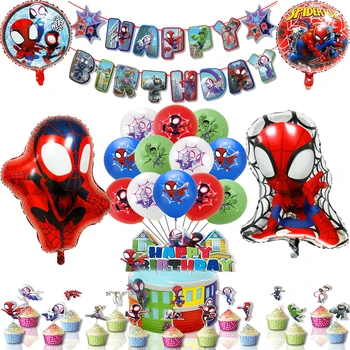 Spiderman Jeho Úžasné Přátele Balón Superhrdina Latexový Balónek Spidey Zásoby Strany Happy Birthday Banner Dekorace Vzduchu Globos