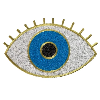 Zlato Modré Oko Flitr Oka záplaty šití na Odznak pro clohting DIY Ručně vyráběné Samolepky Žehlička na Aplikovaný doprava zdarma