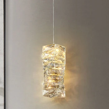 Luxusní Crystal Přívěsek Světlo Malé Lustr Ložnice Noční Lampa Postmoderní Minimalistický, Single-Hlava Obývací Pokoj Dekor