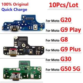 10ks，100% Originální USB Nabíjecí Port Konektor Board Flex Pro Motorola Moto Defy 2021 G Hrát G30 G50 5G G8 G9 Plus G22 G51