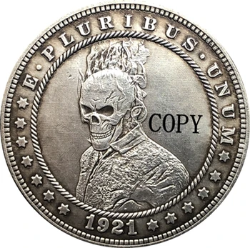 Hobo Nikl 1921-D USA Morgan Dolar MINCE KOPÍROVÁNÍ Typ 157