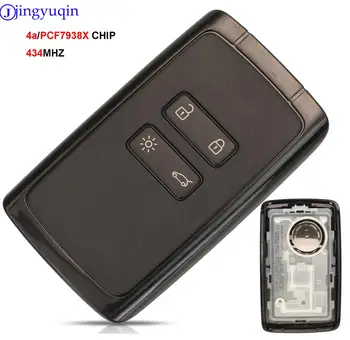jingyuqin Původní Auto Alarm Smart Remote Klíč 434mhz Hitag AES 4A/PCF7938X Čip Pro Renault Megane 4 Keyless Go / Vstup Auto Klíče