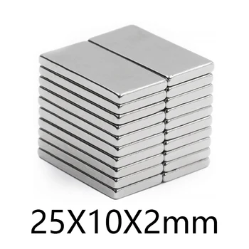 10-100ks 25x10x2mm blok řemesla Magnety Neodymové magnetické 25mm*10mm*2mm Kvádru Magnet Silné N35 micro Magnety 25*10*2mm