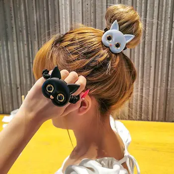 Nové Doplňky Ve Stylu Cartoon Kočka Vlasy Kravata Korean Roztomilý Víla Super Sladké Hlavu Lano Gumičku Elastické Čelenky Dívky Vlasové Doplňky