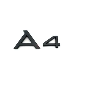 Brilantní Lesklý Lesklý Černý Plast ABS Kufru Zadní Počet Písmen Slova Obtisk Nálepka pro Audi A4 A4L