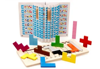 Klasické IQ Tetris Dřevěný Hlavolam Pentomino Logika Hlavolam Puzzle Hra pro Dospělé Děti
