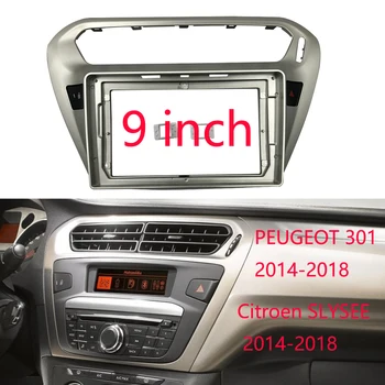 9 Palcový 2din Auto Nárazníku Pro PEUGEOT 301 2014-2018 Panel Dash Mount Instalace Double Din DVD Rám Pro Citroen SLYSEE období 2014-2018