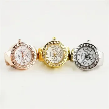 Nové módní ležérní Dámské mini prsten hodinky drahokamu prsten hodinky retro rose gold prsten hodinky ženy prst dekorace