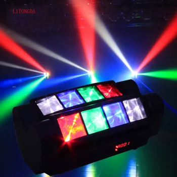 Mini LED Osmi Očima Spider Světlo Pohybující se Hlavu, Bar Paprsek Fázi Světla Pro DJ Disco Party Hudbu na Profesionální Jeviště Světelné Efekty