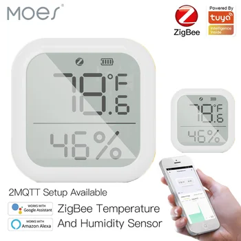 Moes Tuya Smart, ZigBee Světlo Teplota Vlhkost Senzor Inteligentní Domácí Krytý Venkovní Jas Teploměr Pro Chytré Života Ovládání